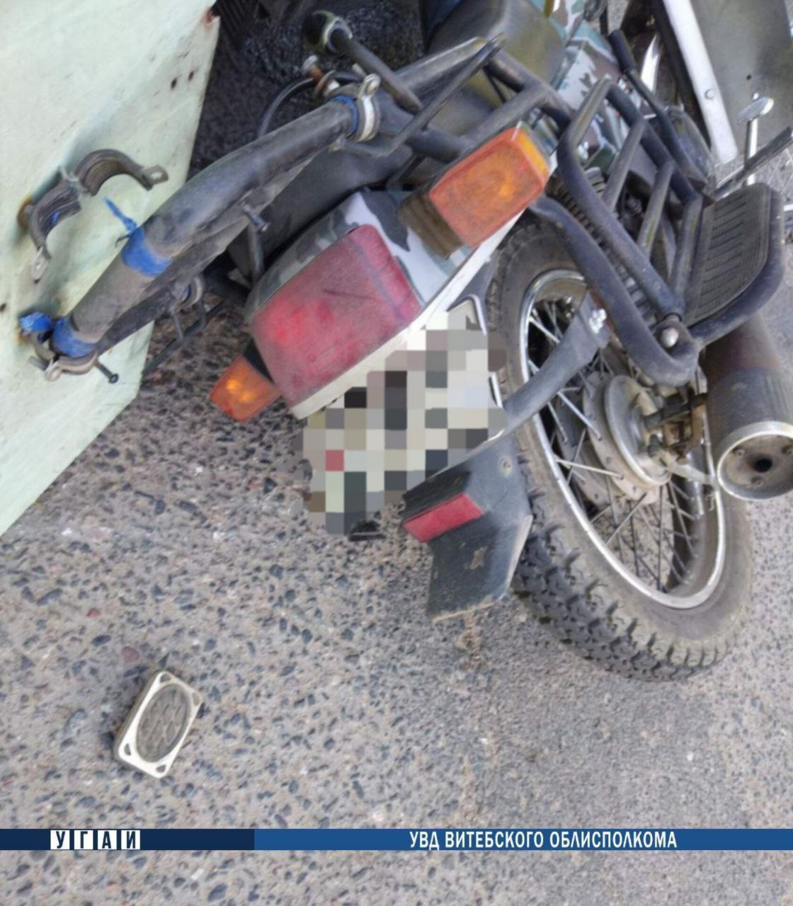 Пенсионер на мотоцикле разбился в Полоцке. Фото ГАИ