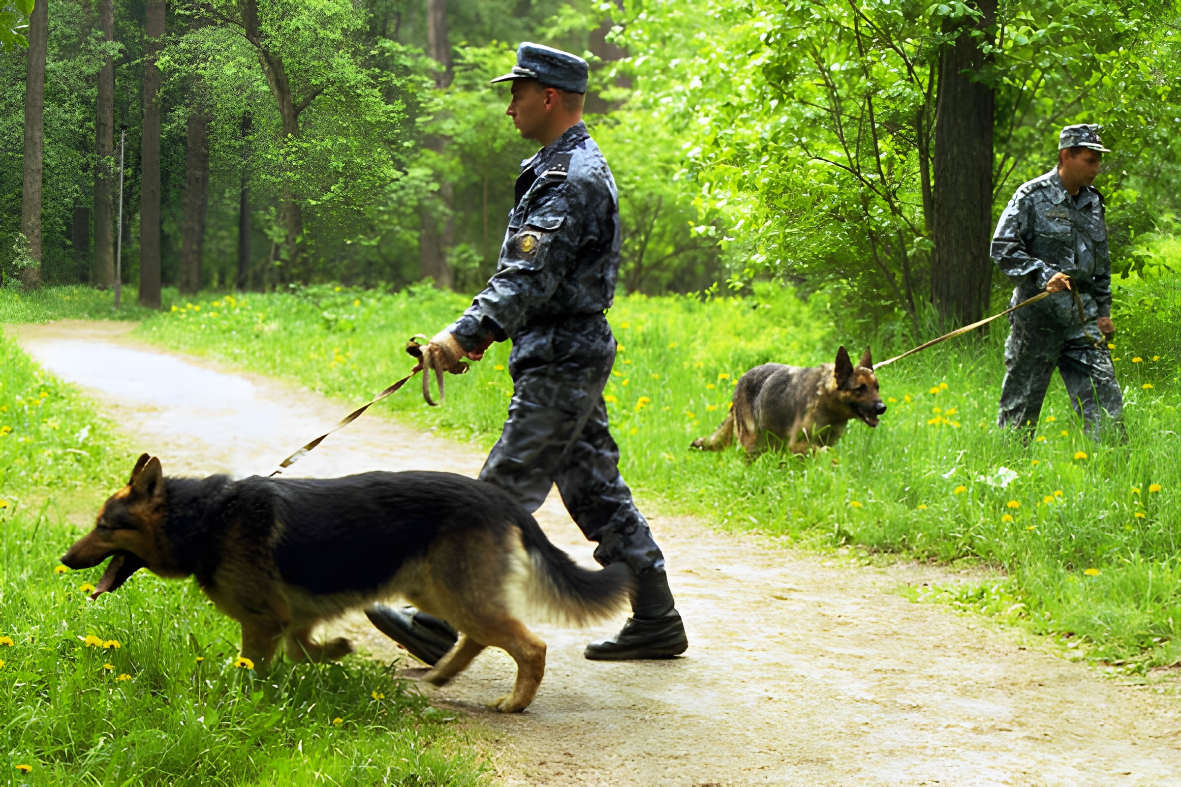 Милиция с собаками ищет заблудившегося человека. Иллюстративное фото bymedia.net